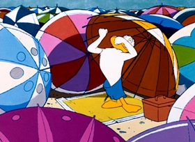 Screenshots from the 1961 Disney cartoon The Litterbug