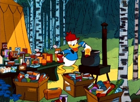 Screenshots from the 1961 Disney cartoon The Litterbug