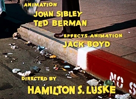 Screenshots from the 1961 Disney cartoon The Litterbug