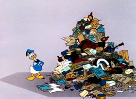 Screenshots from the 1961 Disney cartoon The Litterbug
