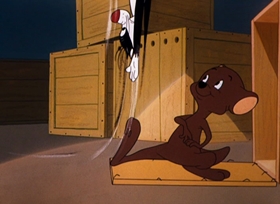 Screenshots from the 1961 Warner Bros. cartoon Hoppy Daze