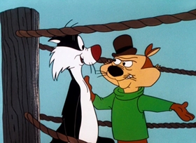 Screenshots from the 1961 Warner Bros. cartoon Hoppy Daze