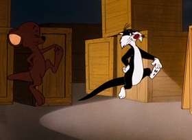 Screenshots from the 1961 Warner Bros. cartoon Hoppy Daze