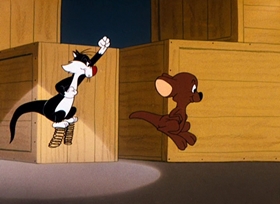 Screenshots from the 1961 Warner Bros. cartoon Hoppy Daze