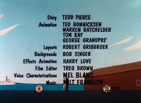 Screenshots from the 1961 Warner Bros. cartoon Hoppy Daze