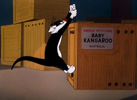 Screenshots from the 1961 Warner Bros. cartoon Hoppy Daze