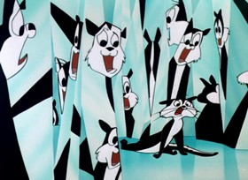 Screenshots from the 1961 Warner Bros. cartoon A Scent of the Matterhorn