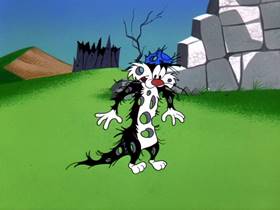 Screenshots from the 1961 Warner Bros. cartoon The Rebel Without Claws