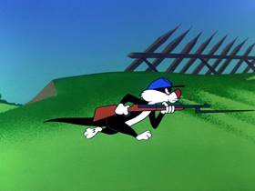 Screenshots from the 1961 Warner Bros. cartoon The Rebel Without Claws