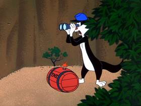 Screenshots from the 1961 Warner Bros. cartoon The Rebel Without Claws