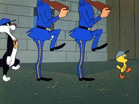 Screenshots from the 1961 Warner Bros. cartoon The Rebel Without Claws