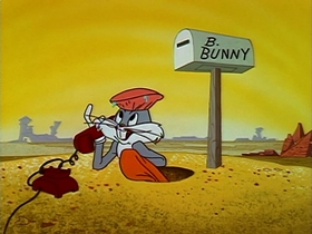 Screenshots from the 1961 Warner Bros. cartoon Compressed Hare