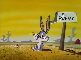 Screenshots from the 1961 Warner Bros. cartoon Compressed Hare