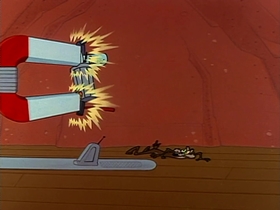 Screenshots from the 1961 Warner Bros. cartoon Compressed Hare