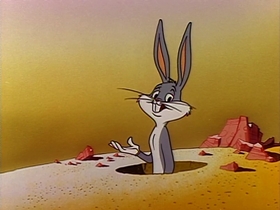 Screenshots from the 1961 Warner Bros. cartoon Compressed Hare