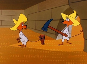 Screenshots from the 1961 Warner Bros. cartoon The Pied Piper of Guadalupe