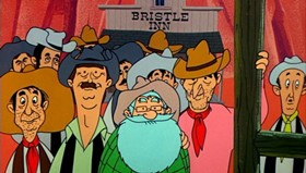 Screenshots from the 1961 Warner Bros. cartoon Daffy