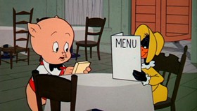 Screenshots from the 1961 Warner Bros. cartoon Daffy