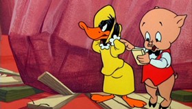 Screenshots from the 1961 Warner Bros. cartoon Daffy