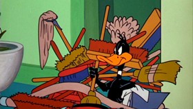 Screenshots from the 1961 Warner Bros. cartoon Daffy