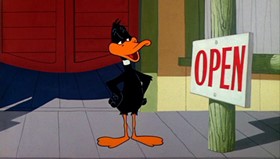 Screenshots from the 1961 Warner Bros. cartoon Daffy
