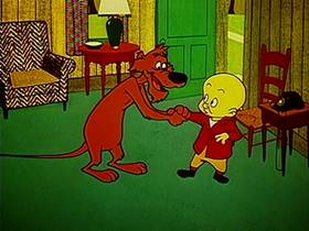 Screenshots from the 1961 Warner Bros. cartoon What