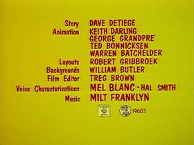 Screenshots from the 1961 Warner Bros. cartoon What