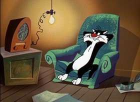 Screenshots from the 1961 Warner Bros. cartoon The Last Hungry Cat
