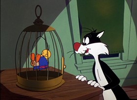 Screenshots from the 1961 Warner Bros. cartoon The Last Hungry Cat