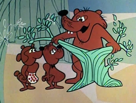 Screenshots from the 1961 Jay Ward Productions cartoon Goldilocks and the Three Bears