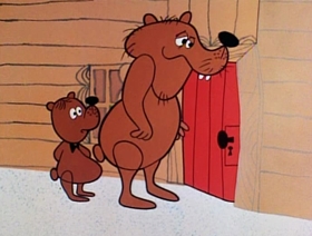 Screenshots from the 1961 Jay Ward Productions cartoon Goldilocks and the Three Bears