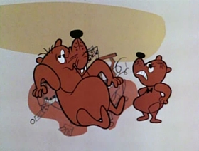 Screenshots from the 1961 Jay Ward Productions cartoon Goldilocks and the Three Bears