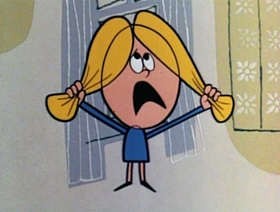 Screenshots from the 1961 Jay Ward Productions cartoon Goldilocks and the Three Bears