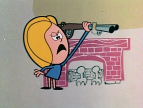 Screenshots from the 1961 Jay Ward Productions cartoon Goldilocks and the Three Bears