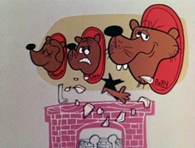 Screenshots from the 1961 Jay Ward Productions cartoon Goldilocks and the Three Bears