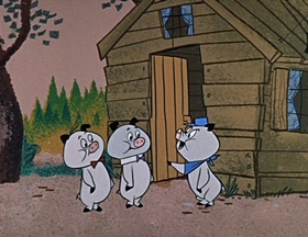 Screenshots from the 1961 Hanna-Barbera cartoon Oinks and Boinks