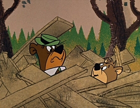 Screenshots from the 1961 Hanna-Barbera cartoon Oinks and Boinks