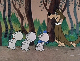 Screenshots from the 1961 Hanna-Barbera cartoon Oinks and Boinks