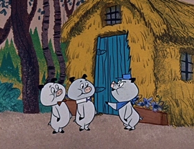 Screenshots from the 1961 Hanna-Barbera cartoon Oinks and Boinks