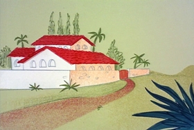 Screenshots from the 1961 Hanna-Barbera cartoon The Mark of El Kabong