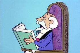 Screenshots from the 1961 Hanna-Barbera cartoon The Mark of El Kabong