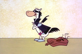 Screenshots from the 1961 Hanna-Barbera cartoon The Mark of El Kabong