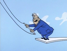 Screenshots from the 1961 Hanna-Barbera cartoon Dough-Nutty