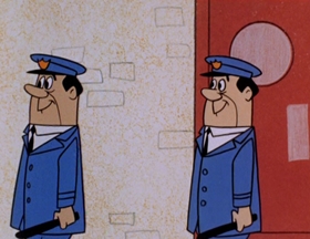 Screenshots from the 1961 Hanna-Barbera cartoon Person to Prison