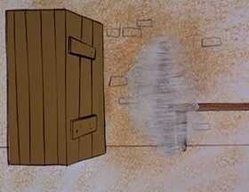 Screenshots from the 1961 Hanna-Barbera cartoon Person to Prison