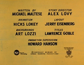 Screenshots from the 1961 Hanna-Barbera cartoon Person to Prison