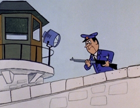 Screenshots from the 1961 Hanna-Barbera cartoon Person to Prison