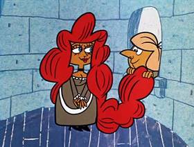 Screenshots from the 1961 Jay Ward Productions cartoon Snow White Meets Rapunzel