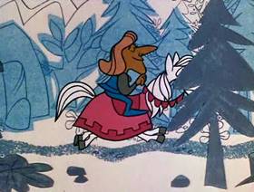 Screenshots from the 1961 Jay Ward Productions cartoon Snow White Meets Rapunzel