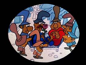 Screenshots from the 1961 Jay Ward Productions cartoon Snow White Meets Rapunzel